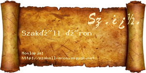 Szakáll Áron névjegykártya
